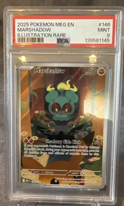 Pokemon TCG Marshadow Mega Evolution Illustration Rare Card 146/132 PSA 9 - Image 1