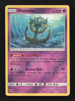 Dhelmise 59/145 Holo Holo Rare Guardians Rising Pokemon Near Mint - Image 1