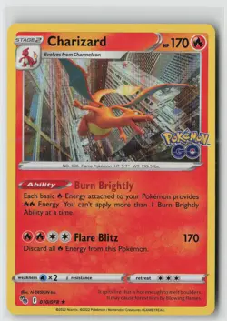 Charizard Holo Holo Rare Pokemon GO 010/078 NM - Image 1