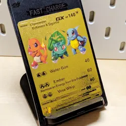 Charmander Bulbasaur Squirtle GX HP140 Gold Foil Fan Art Pokemon Card - Image 1