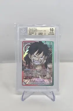 One Piece Card Monkey D. Luffy Alt Art OP01-003 Romance Dawn BGS 10 - ERRATA - Image 3