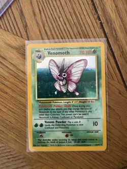 Pokemon TCG Venomoth Jungle Holo Card 13/64 Unlimited Rare, 1999 Edition - Image 3