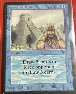 Magic: The Gathering Ancestral Recall Beta Blue Rare Instant Regular EN Poole - Image 1