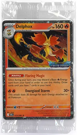 New Sealed DELPHOX 013/086 Pokemon TCG Chaos Rising Stamp - Rare Stamped Promo - Image 1