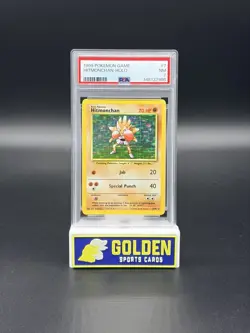 1999 POKEMON HITMONCHAN HOLO PSA 7 WOTC TCG - Image 1