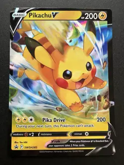 Pikachu V SWSH285 SWSH Black Star Promo Pokemon TCG Card - Image 1
