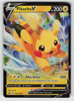 Pikachu V Pokemon SWSH285 Black Star Promo NM - Image 1