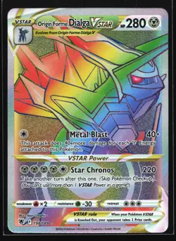 Pokemon Origin Forme Dialga VSTAR 198/189 Astral Radiance Rainbow Secret Rare NM - Image 1