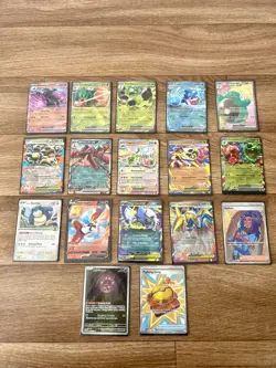 Pokemon Card Bundle 17 V EX Full Art Holo Rare Job Lot Collection Mixed Bundle - Image 1