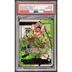 PSA 10 Serialized Roronoa Zoro Flagship Promo One Piece Card Game 020 Japan Auth - Image 1