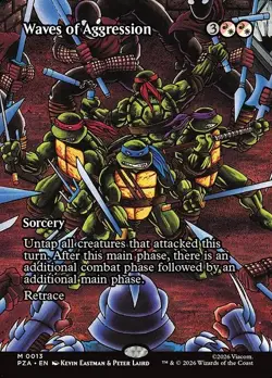 Waves of Aggression x1 1x Borderless PZA TMNT NM MTG - Image 1