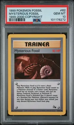 Pokemon Mysterious Fossil 1999-2000 Copyright Fossil Unlim #62 PSA 10 Gem Mint - Image 1