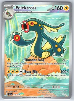 Eelektross 115/086 Holo Illustration Rare Black Bolt Pokemon Holo Near Mint - Image 1