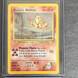 Pokemon TCG Blaine's Moltres 001/132 Gym Heroes Holo Rare Unlimited 90 HP - Image 1