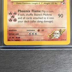 Pokemon TCG Blaine's Moltres 001/132 Gym Heroes Holo Rare Unlimited 90 HP - Image 4