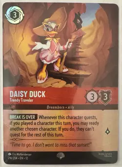 DAISY DUCK Epic! DISNEY LORCANA Wilds Unknown TRENDY TRAVELER 216/204 - Image 1