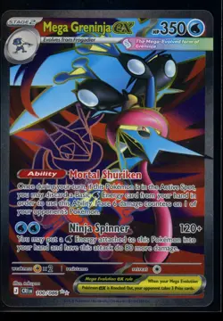 Pokemon TCG Chaos Rising Mega Greninja ex 100/086 Ultra Rare Full Art - NM/M - Image 1