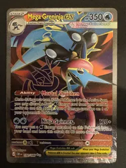 Pokemon TCG Mega Greninja ex 100/086 Ultra Rare Full Art Chaos Rising ME04 NM - Image 1