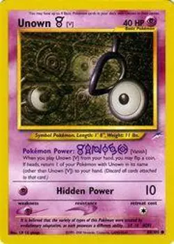 Unown [V] 089/105 Common Neo Destiny Pokemon Card - Image 1