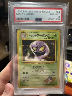 Koga's Arbok No. 024 Japanese Gym Challenge Gym 2 Pokemon Card Rare, PSA 8! - Image 2