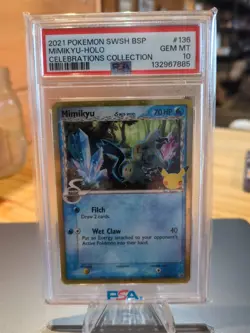 PSA 10 2021 Pokemon SWSH Promo Mimik YU-Holo Celebrations Collection #136 - Image 1