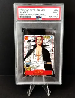 One Piece Japanese Op01 120 Shanks Manga Promo Holo PSA 9 - Image 1