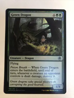 1x D&D Forgotten Realms Green Dragon Foil NM/M Magic The Gathering Mtg - Image 1