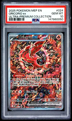 2025 POKEMON MEP EN-ME BLACK STAR PROMO #024 ORICORIO EX PSA 10 - Image 1