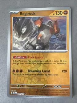 Pokemon TCG * 082/159 Regirock Rare* SV Journey Together REVERSE HOLO * NM - Image 1