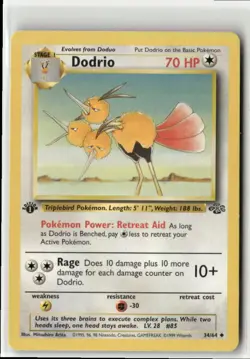 1999 Pokemon Classic - Jungle Vintage 1st Edition Dodrio #34/64 - Image 1