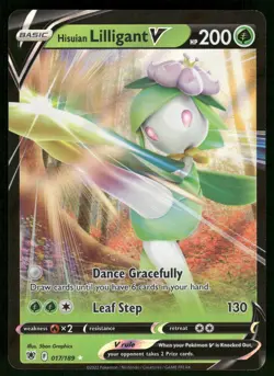 Hisuian Lilligant V 017/189 Holo V Rare Astral Radiance Pokemon Holo Near Mint - Image 1