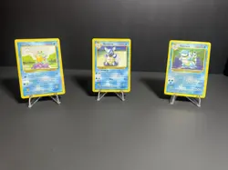 Pokemon TCG Base Set Unlimited Evolution Line Squirtle Wartortle Blastoise MP - Image 1