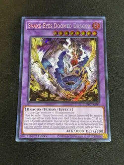 Yugioh 1x Snake-Eyes Doomed Dragon SUDA-EN035 Secret Rare 1st MINT! - Image 1