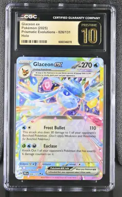*POP 68* CGC Pristine 10 - 2025 Pokemon Prismatic Evolutions Glaceon ex #026 - Image 1