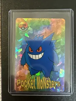 1185 Gengar Prism Rare Vending Pocket Monsters Sticker - Machamp 1189 On Back - Image 1