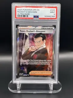 2025 POKEMON DRI EN-DESTINED RIVALS ULTRA RARE #225 TEAM ROCKET'S GIOVANNI PSA 9 - Image 1