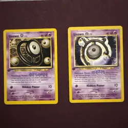 Pokemon 1st Edition Unown M 49/75 Neo Discovery Unown O 69/75 Pokemon Cards - Image 1