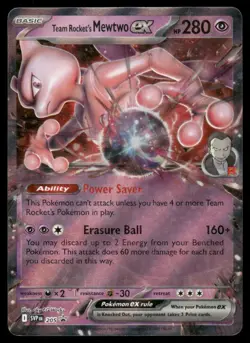 Pokemon Cards Team Rocket's Mewtwo ex 205 Scarlet & Violet Promo Holo Promo NM - Image 1