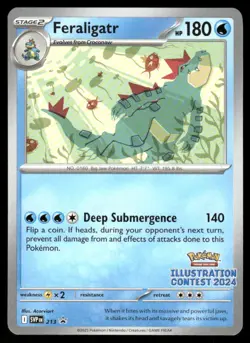 Pokemon Cards Feraligatr Illustration Contest 2024 213 Scarlet & Violet Promo NM - Image 1
