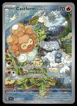 Pokemon Cards Castform Sunny Form 195/191 Surging Sparks Illustration Rare NM - Image 1