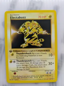 Electabuzz 1st Edition Shadowless 20/102 Pokemon Card - Image 1
