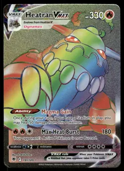 Pokemon Cards Heatran VMAX 191/189 Astral Radiance Rainbow Rare NM - Image 1