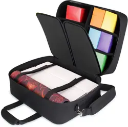 USA Gear XL MTG Bag Deck Box Storage Playmats Pokemon Yugioh Black #R047 - Image 1