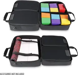 USA Gear XL MTG Bag Deck Box Storage Playmats Pokemon Yugioh Black #R047 - Image 2