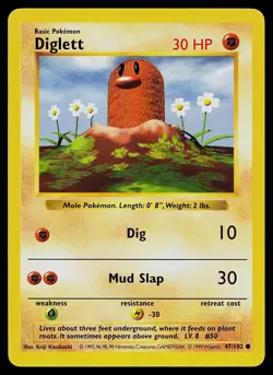 Pokemon Card - Diglett Base Set Shadowless 47/102 Common - Image 1