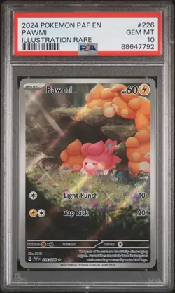 2024 Pokemon Paf EN-Paldean Fates Pawmi Illustration Rare #226 PSA 10 - Image 1