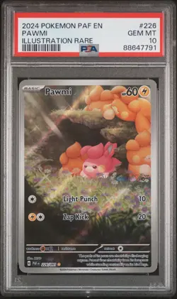 2024 Pokemon Paf EN-Paldean Fates Pawmi Illustration Rare #226 PSA 10 - Image 1