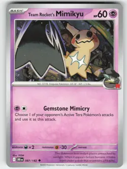Team Rocket's Mimikyu 087/182 Uncommon Destined Rivals Pokemon Near Mint - Image 1