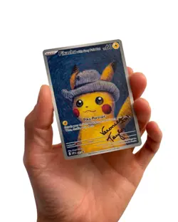 Pokemon Van Gogh Pikachu with Grey Felt Hat SVP 085 Signed Veronica Taylor - Image 1