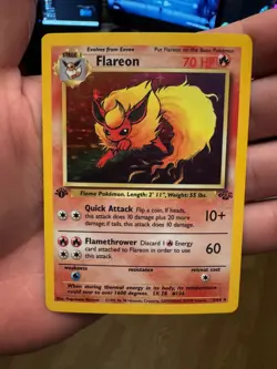 Pokemon Card Flareon 3/64 1st Edition Jungle Holo Rare WOTC 💎NM💎 - Image 2